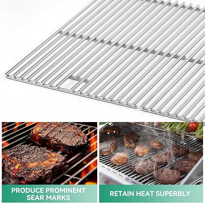 13 x 17 Grill Grate for Nexgrill 4 Burner 720-0830H 720-0783E Expert 720-0789H 720-0789C, 5 Burner 720-0888N 720-0888S, 17Inch Stainless Steel Replacement for Kenmore 41516106210 Master Forge 1010037