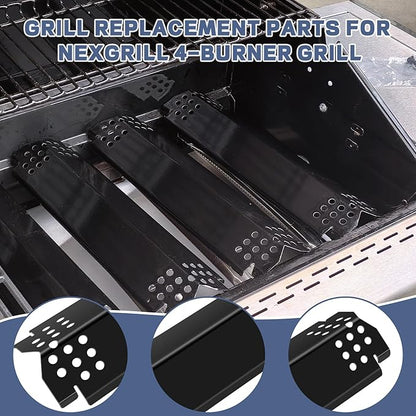 Grill Parts for Nexgrill Replacement Parts 4 Burner 720-0925 720-0925PG,Cooking Grate,Heat Shield and Burner Kit for Nexgrill 720-0925P Replacement Parts for Nexgrill 4 Burner Gas Grill