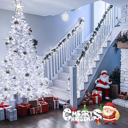 JMEXSUSS 132 ft 400 LED White Christmas Lights Indoor Outdoor | White String Lights Plug in with Remote, Christmas Tree Light for Outside Tree Party Patio Bedroom Classroom Decor