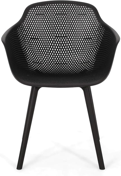 Christopher Knight Home Davina Outdoor Dining Chair (Set of 4), Black