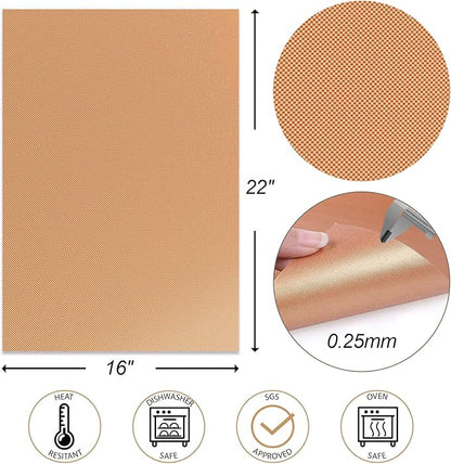 UBeesize 2 Pack Nonstick Copper Grilling Mats for 22 Inch Blackstone Griddle, Resuable Cooking Mats for Grilling, BPA and PFOA Free Heavy Duty BBQ Grill Mats, Griddle Accessories Kit -22 x 16 Inch
