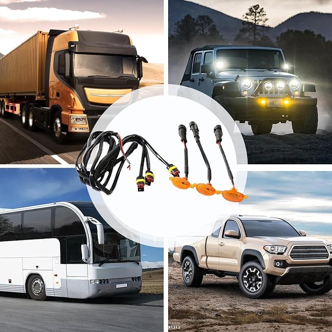 Grille Lights for Vehicles Boost Visibility Safe Driving | Bright Yellow LED Lights for Car Front for Camping, Travel, Commuting Urban Road Short Outings Adventures