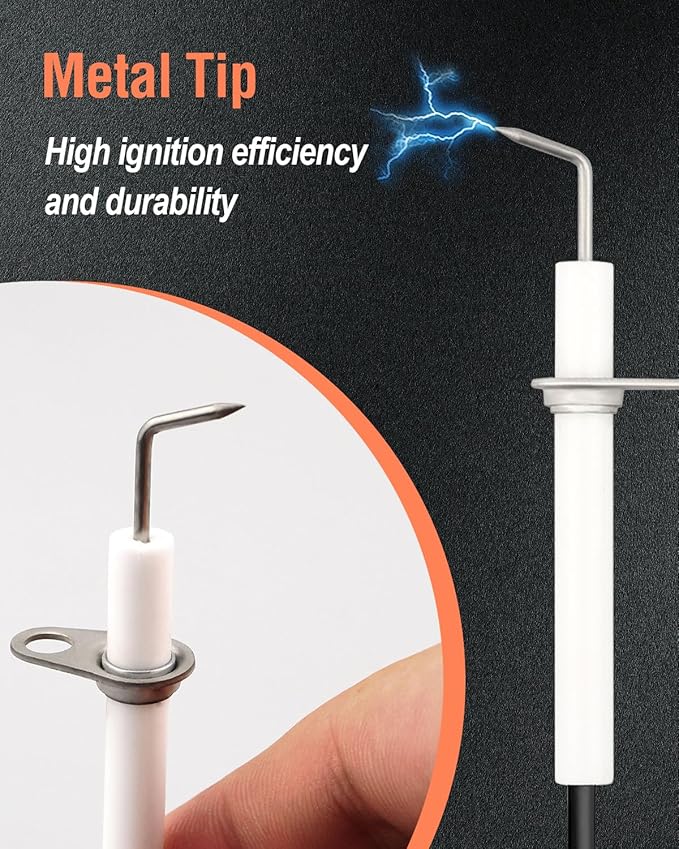 Gr2001408-Mm-00 810-6680-s Igniter Kit Electrode Grill Replacement Parts Fit for Members Mark Ignitor with Wire & Fasteners Fit for Ken-more BBQ-PRO Gas Grill Ceramic Electrode Replace IG31B 5Set