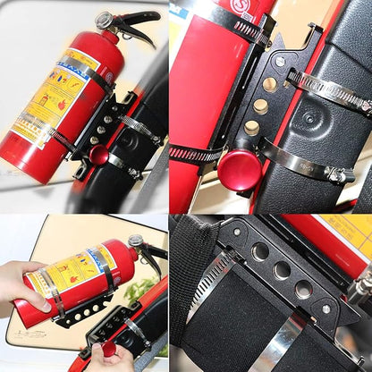 2PCS Vehicle Universal Roll Bar Bottle / Fire Extinguisher Holder Mount Compatible with for Jeep Wrangler Gladiator Ford Bronco UTV Polaris RZR Can Am ATV,Adjustable, Aluminum