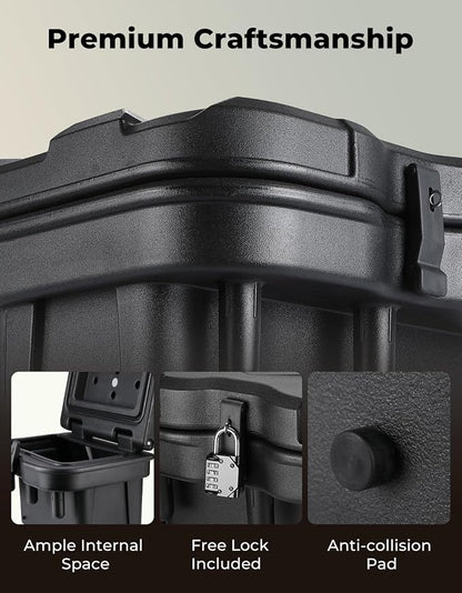 KEMIMOTO UTV Bed Storage Box 5.5GAL Compatible with Polaris Ranger General | 21L Black Bed Toolbox,Low-Density Polyethylene Cargo Box, Compatible with Ranger 1000/XP 900 570 500 2016-2026