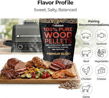 Kona Premium Blend Smoker Pellets, Intended for Ninja Woodfire Outdoor Grill, 2 lb Resealable Bag