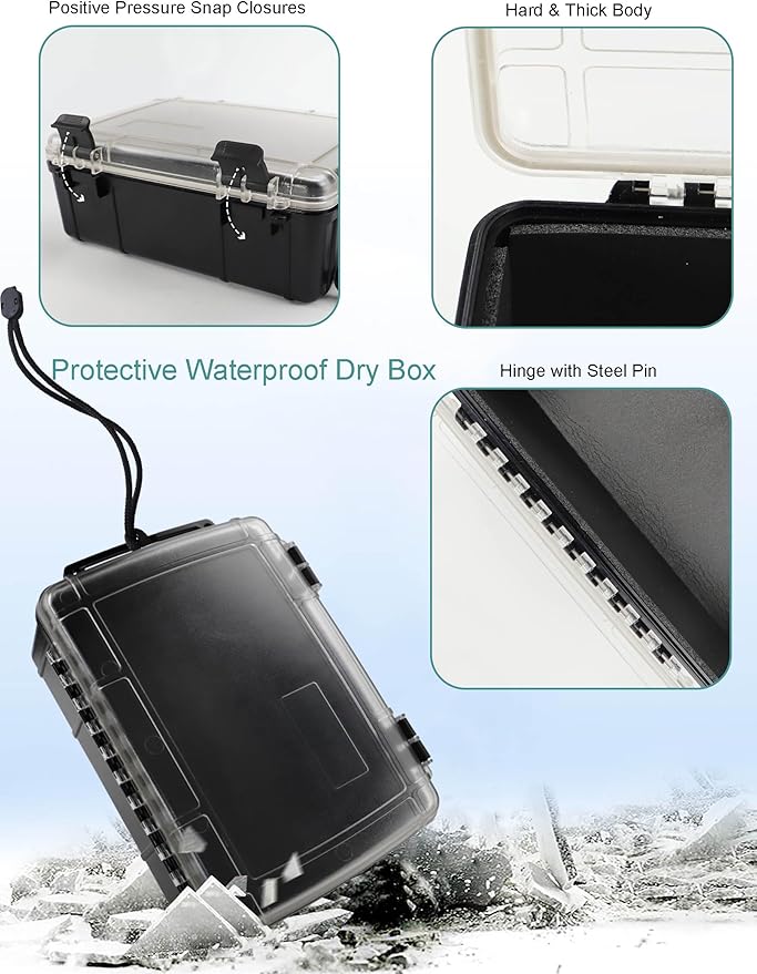 Avlcoaky Waterproof Box Dry Box Waterproof Containers Watertight Storage Box Dry Box Waterproof for Boat Kayak Dry Storage Box