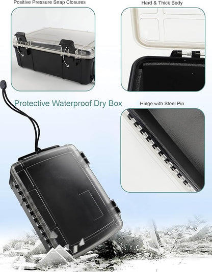 Avlcoaky Waterproof Box Dry Box Waterproof Containers Watertight Storage Box Dry Box Waterproof for Boat Kayak Dry Storage Box