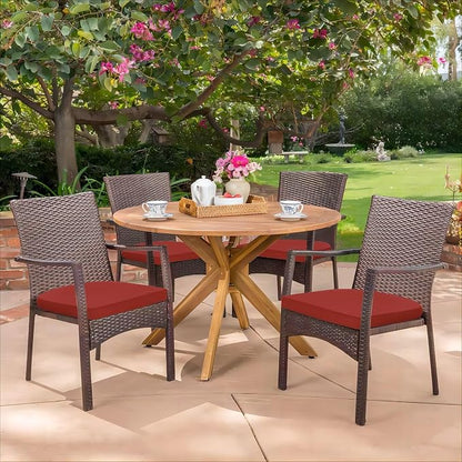 HARBOREST Outdoor Chair Cushions Set of 4, Water Resistant Patio Chair Cushions with Ties, Outdoor Seat Cushions for Patio Furniture, 17"x16"x2", Burnt Orange