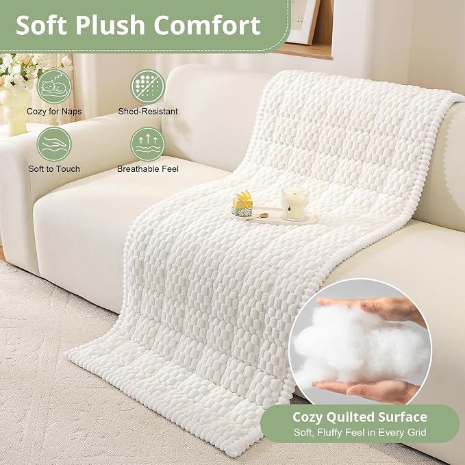 OstepDecor Couch Cover for Dogs, Washable Non Slip Sofa Cover for Pets | Soft Couch Covers for Sofa, Loveseat and Sectional, Furniture Protector Against Pet Hair & Dirt (20" x 24", White)