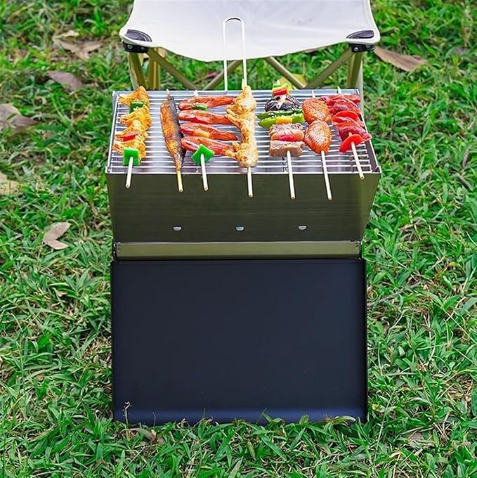 Barbecue Charcoal Grill Outdoor Portable Barbecue Grill Stainless Steel Folding Charcoal Grills for Campaing Charcoal BBQ Grill