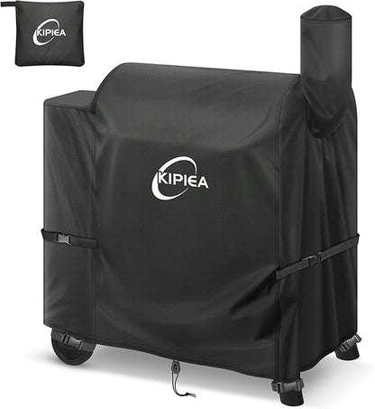 Kipiea Heavy Duty Grill Cover for Traeger Pro 22 & 575 Series, 600D Oxford Fabric Wood Pellet Smoker Covers Waterproof & Windproof, Pellet BBQ Grill Cover for Outside Anti-UV, No Tear, No Fading
