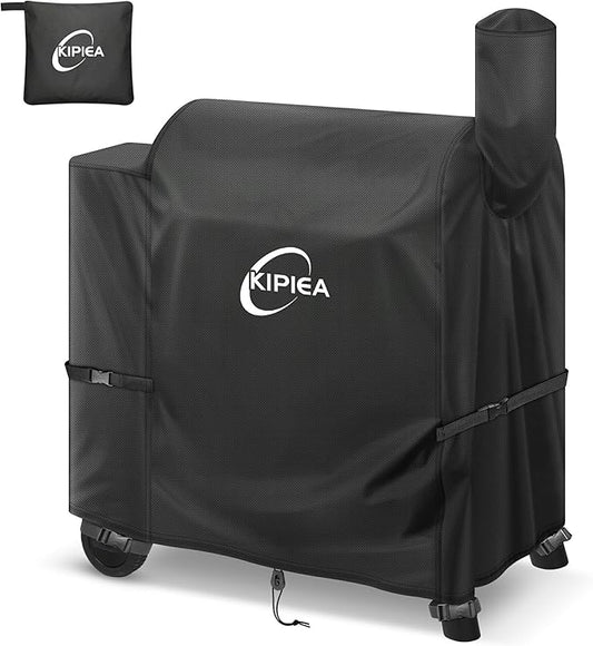 Kipiea Heavy Duty Grill Cover for Traeger Pro 22 & 575 Series, 600D Oxford Fabric Wood Pellet Smoker Covers Waterproof & Windproof, Pellet BBQ Grill Cover for Outside Anti-UV, No Tear, No Fading