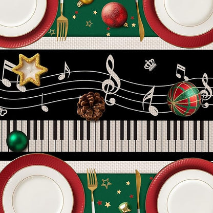 Piano Table Runner,Dining Decor for Kitchen Coffee Table Family Dinners Holiday Parties Wedding Events Decor(13x72 inch)