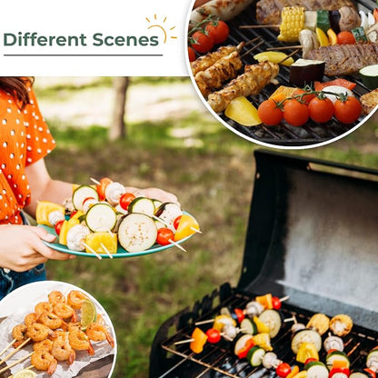 6" Bamboo Skewers (200PCS) for Grilling, Shish Kabobs, Wooden Sticks Φ=3mm | Perfect for BBQ, Appetizers, Fruits, Cocktail Picks, Chocolate Fountains, Food Skewers & Crafting. More Sizes 6"/8"/10"/12"
