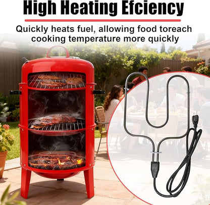 116-7000-0 Electric Heating Element, 1500W 120V Replacement for Brinkmann Gourmet Electric Smoker, Universal Outdoor Smoker and Grill Heating Part with Thermostat