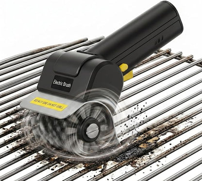 Electric BBQ Grill Brush, Cordless Grill Cleaner, Black | Anti-Lock Motor; 2000mAh Battery; Dishwasher Safe Head; Cleans Grill Grates and Hard-to-Reach Corners