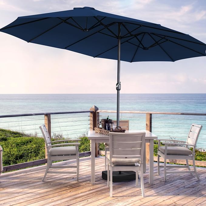 15ft Double Sided Patio Umbrella Replacement Canopy,12 Ribs Umbrella Replacement Top Cover,Frame NOT Included
