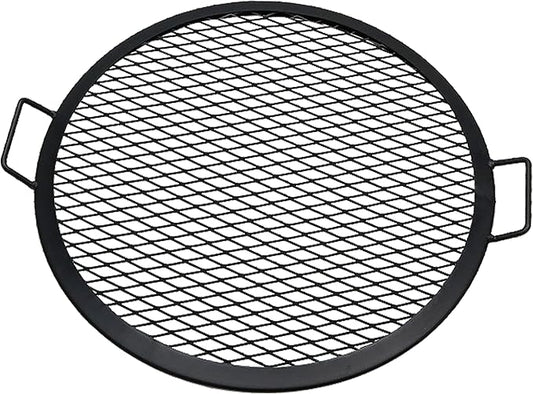 Sunnydaze X-Marks Outdoor Fire Pit Grill Grate for Cooking - Round Fire Pit Grate - Steel Campfire BBQ Grill with Handles - 22-Inch