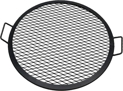 Sunnydaze X-Marks Outdoor Fire Pit Grill Grate for Cooking - Round Fire Pit Grate - Steel Campfire BBQ Grill with Handles - 22-Inch