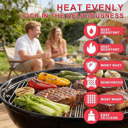 7436 Cooking Grate Hinged for Weber 22" Original Kettle Charcoal Grills, Round Replacement Grate for Weber Performer, Jumbo Joe Premium, Master-Touch,Bar-B-Kettle & Other 22 Inch Charcoal Grills