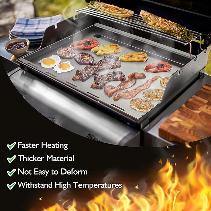 Grill Griddle for Weber Genesis 300 Grill E310, E330, E320-6788 Full Size Griddle Insert for Genesis S310, S320, S330 Gas Grills, for Weber Part 7524, 7528