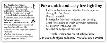 Firestarters - 100% Natural Fire Starters - Easy to Use for BBQ & Grill, Campfire, Charcoal, Fire Pit. Waterproof for Indoor/Outdoor Use - No Flare Ups - 10 Minute Burn - 50 Firelighters