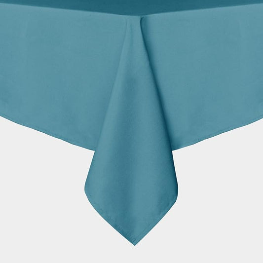 sancua Rectangle Tablecloth - 60 x 84 Inch - Stain and Wrinkle Resistant Washable Polyester Table Cloth, Decorative Fabric Table Cover for Dining Tables, Buffet Parties and Camping, Teal