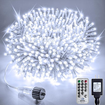 66FT 200 LED Christmas Tree Lights, Bright Cool White Outdoor Christmas String Lights for House, Fairy Lights with 8 Modes, Waterproof & Durable Indoor Outdoor Decor, Timer Included