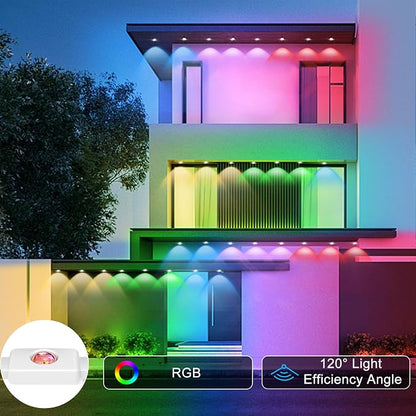 YOSION 60ft Smart Permanent Outdoor Lights, 30 RGB LED Light Bulbs with APP/Remote Control, IP67 Waterproof Eave Lights for House Roof Garden Christmas Decor