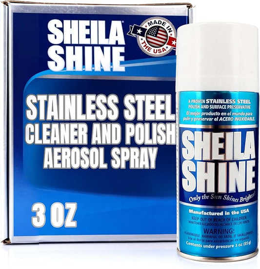 Sheila Shine 3oz Stainless Steel Cleaner and Polish - Cleans, Polishes & Protects Kitchen Appliances, Refrigerators, Sinks, Ovens & Grills - Stainless Cleaner Spray for Residue & Streak Free Shine