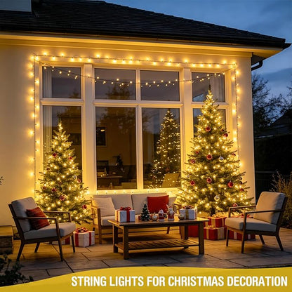 JMEXSUSS 250 LED Warm White Christmas Lights Outdoor Waterproof - 91.5ft Twinkle String Lights Indoor Plug in with 8 Modes for Bedroom Wedding Party Tree Garden Patio Decorations