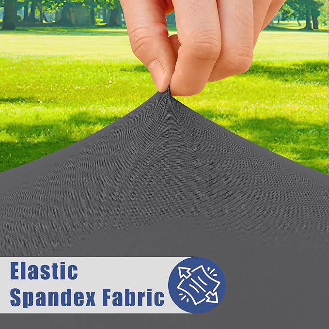 Moosfor Spandex 6 Foot Rectangle Table Cloth, Elastic Fitted Tablecloths for Picnic, Stretch Washable Patio Table Cover for Outdoor, Camping, Banquet and Parties (Dark Grey, 30"x72")