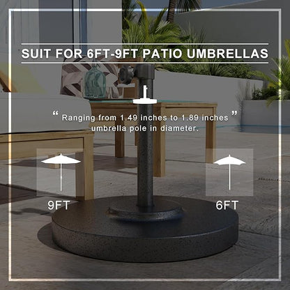 California Umbrella 50lbs Heavy Duty Weighted Patio Umbrella Base, Hammertone Grey