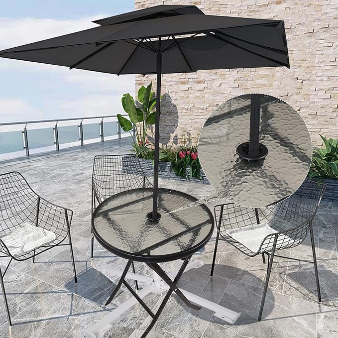 SUQ I OME Parasol Umbrella Hole Ring Plug and Cap Set, for Parasol Umbrella Table Hole Cover Insert