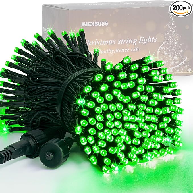 JMEXSUSS 200 LED Halloween Lights Outdoor, 66ft Green String Lights Plug in | Connectable, 8 Modes, Waterproof Green Lights for Halloween Outside Indoor Tree Patio Garden Yard Fence Rail Christmas Decor