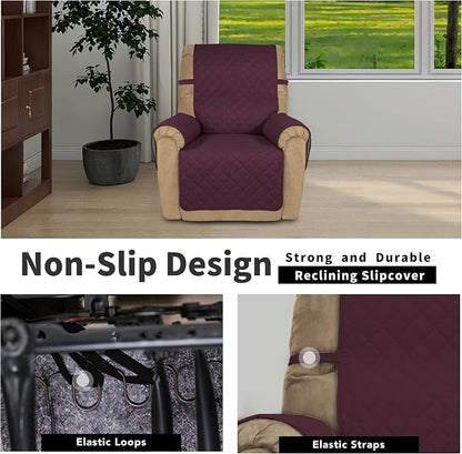 Easy-Going Reversible Couch Cover, Recliner 22 in, Wine/Beige | Machine Washable Slipcover For Dogs, Water Resistant Furniture Mat For Living Room, Non-Slip Sofa Cover, Pet Friendly