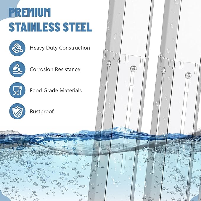 Universal Stainless Steel Adjustable Grill Heat Plates Heat Tents Heat Shields Burner Cover, Compatible with Charbroil, Nexgrill, Brinkmann, Dyna Glo etc., Extends from 11.75" up to 21" L, 5 Pack