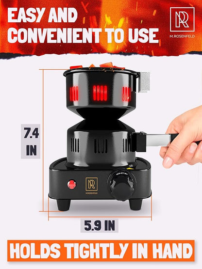 Hookah Coal Burner for Hookah – Premium FIRE Tower Multipurpose Electric Stove for Hookah Coals Burner for Shisha, Free Hookah Tongs, overheat Protection, Hookah Charcoal Burner for Hookah Cubes