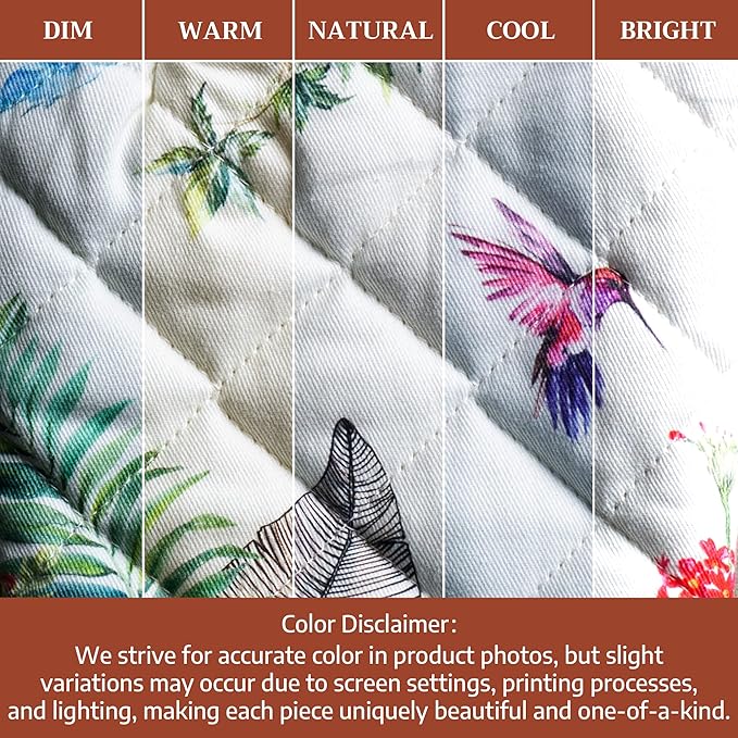 Maison d'Hermine Oven Gloves 100% Cotton Oven Mitt 7" x 13" with Loop Heat Resistant BBQ Cooking Gloves Baking Grilling Kitchen Hotel Home Farmhouse Spring Summer (Pack of 1, Tropiques)