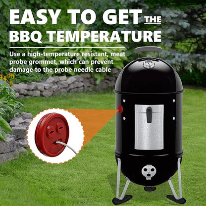 4 Pack Thermometer Meat Probe Red Grommet for Grills, Compatible with Weber 85037 Smokey Mountain Cookers Accessories, and Other Smoer Thermometer Sensor Port