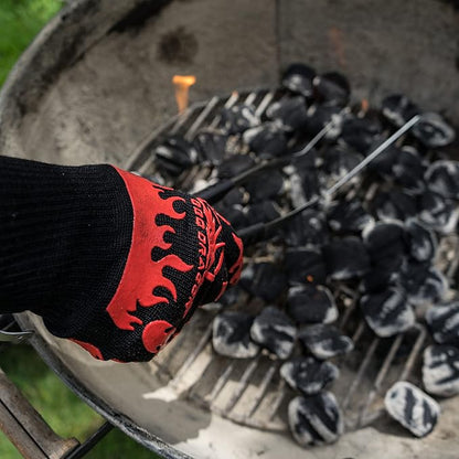 BBQ Dragon Heat Resistant Gloves - High Heat Gloves for Cooking, BBQ, Grilling, and Baking - Non-Slip Oven Gloves & Heat Proof Gloves - Certified Heat Gloves for Outdoor Grill & Kitchen Safety
