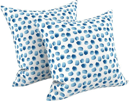 LVTXIII 2 Pack Outdoor Pillow Covers ONLY 18x18 Inch, Water-Repellent Square Decorative Cushion Covers for Patio Furniture, Garden, Sofa, Brush Blue