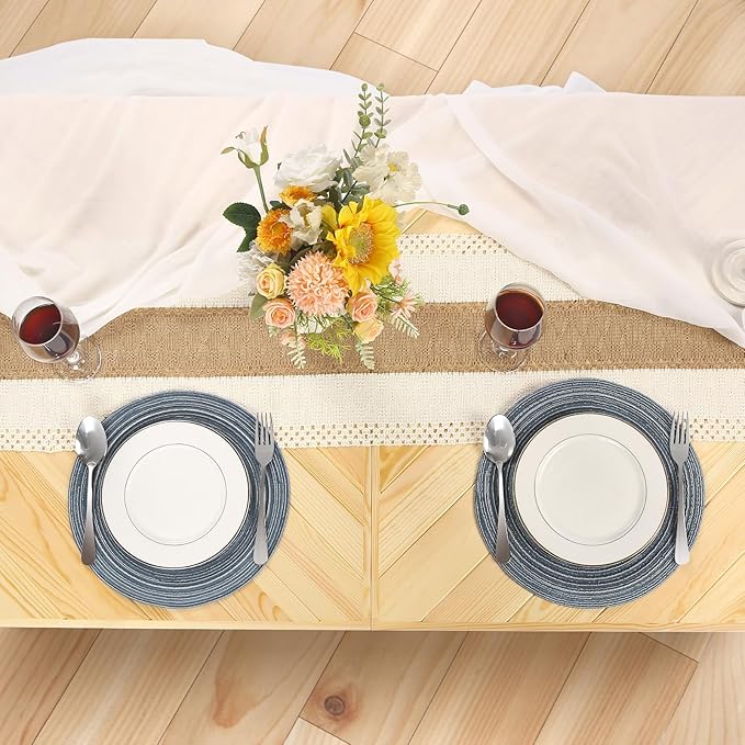 Folding Picnic Table with Table Runner, Portable Boho Low Picnic Table for Indoor Outdoor, 44" x 22" Wooden Table with Adjustable Heights for Camping, Wedding, Beach, Garden, Party(Small Size for 4)