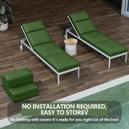 Chaise Lounge Cushions Outdoor, 80 x 26 x 4 Inch Lounge Chair Cushions for Outdoor Furniture - Waterproof Lounge Patio Replacement Cushion, 4In Fade-Resistant ThickPatio Chaise Lounge Cushion