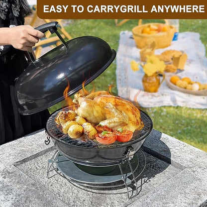 Portable Charcoal Grill with Removable Legs (14 Inch)