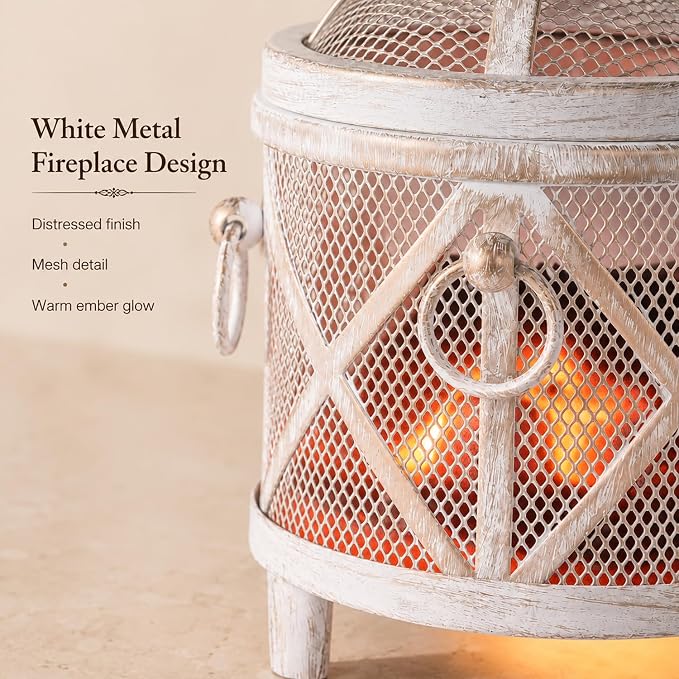 Dicimi Vintage Fireplace Wax Warmer – Electric Warmer with 2/4/8H Timer & Auto Shut-Off, 18W Low Energy, Multifunctional for Scented Wax & Oils, Beverage Warmer, Women's Birthday & Housewarming Gift