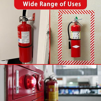 Fire Extinguisher Mount, 8 Pack Heavy Duty 3-Hole Fire Extinguisher Bracket, SturdyHolder for Easy Installation, Durable 20lb Hook Hanger