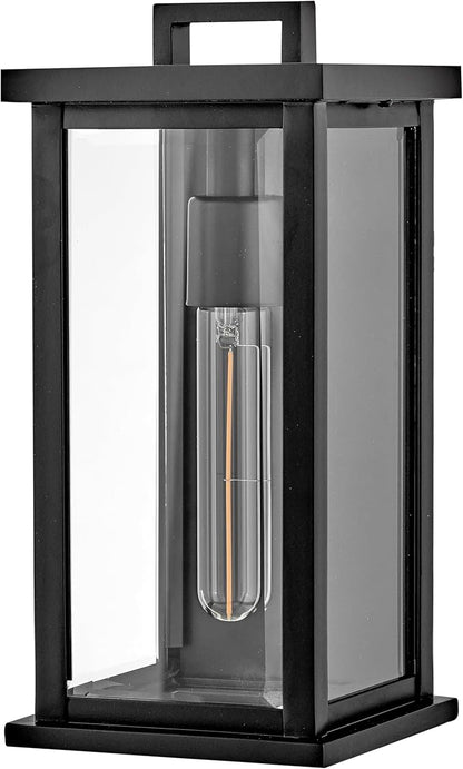 Hinkley Weymouth Small Outdoor Wall Mount Rectangle Lantern, Black