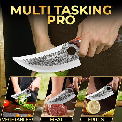 SliceElite Hand-Forged Viking Knife | Precision Boning & Meat-Cutting Tool with Gift Box | Professional Chef Knife for BBQ & Kitchen